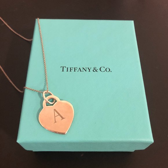 Chain Alphabet Heart Tag Letter A Charm Tiffany Alphabet Heart Tag
